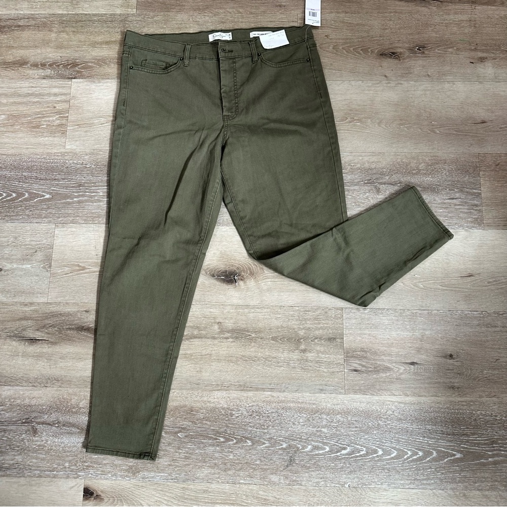 Jessica Simpson High Rise Ankle Skinny Green size 14